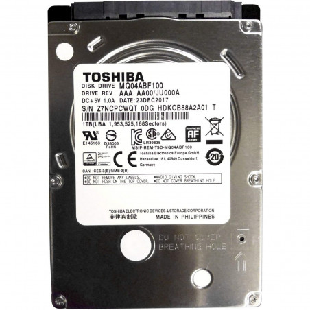 TOSHIBA MQ04ABF100 1TB 5400RPM 2.5-inch Internal Hard Drive