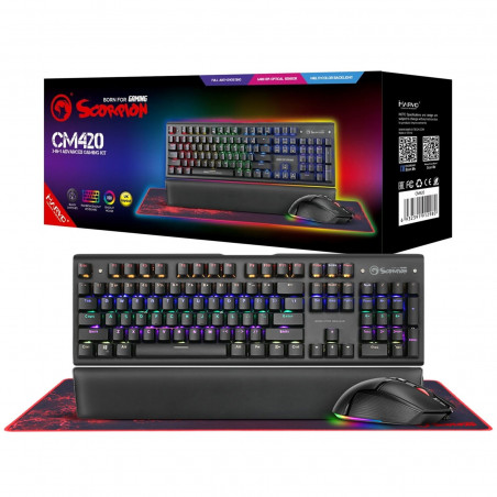 MARVO CM420-UK 3-in-1 RGB Mechanical Keyboard, Mouse and Mousepad Bundle