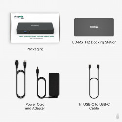 PLUGABLE UD-MSTH2 Dual HDMI 4K 65W USB-C Docking Station