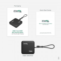 PLUGABLE USBC-6950PDZ Dual HDMI 100W USB-C PD Docking Station