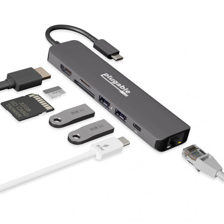 PLUGABLE USBC-7IN1E USB-C Ethernet Docking Station