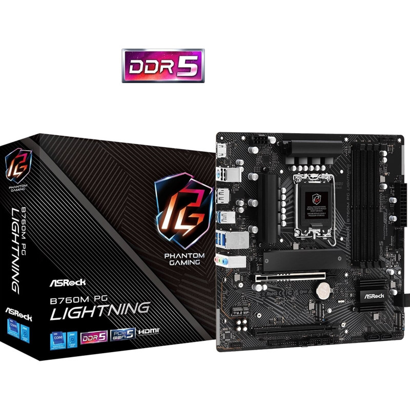 ASRock B760M PG Lightning Micro-ATX Motherboard