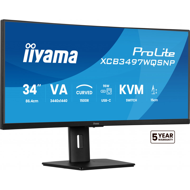 IIYAMA XCB3497WQSNP-B1 34" Ultra-Wide Curved VA Monitor