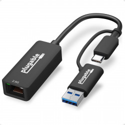 PLUGABLE USBC-E2500 USB-A/USB-C to 2.5GbE Ethernet Adapter