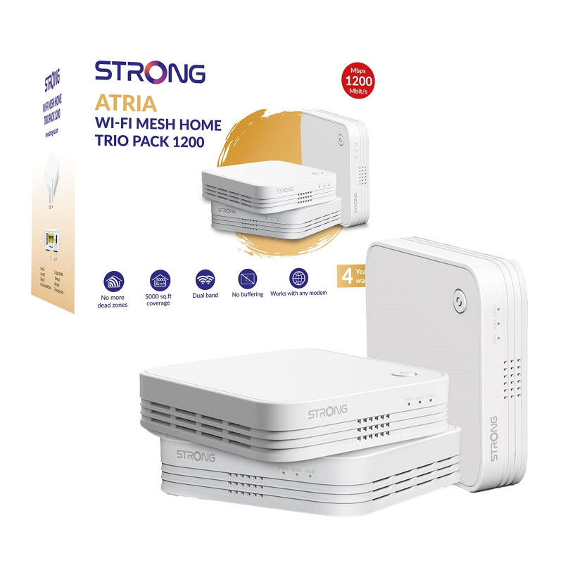 STRONG MESHTRI1200UK AC1200 Whole Home Wi-Fi Mesh System (3 Pack)