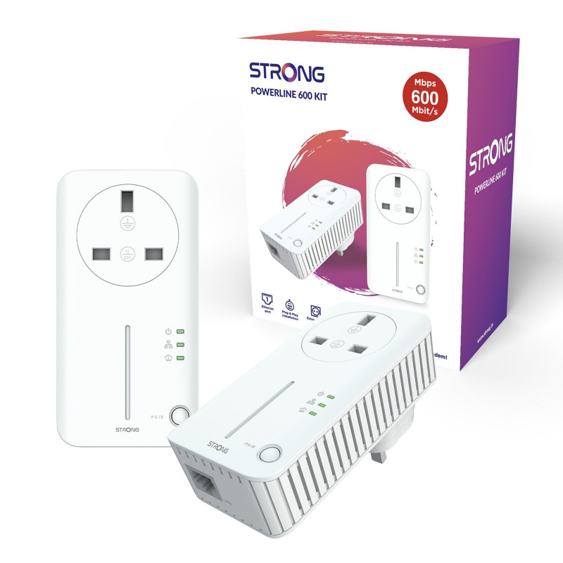 STRONG POWERL600DUO AV600 Powerline Kit (2 Pack)