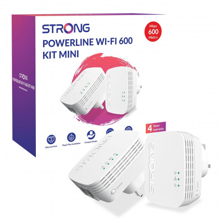 STRONG POWERLWF600DUOMINIUK AV600 Mini WiFi Powerline Kit (2 Pack)