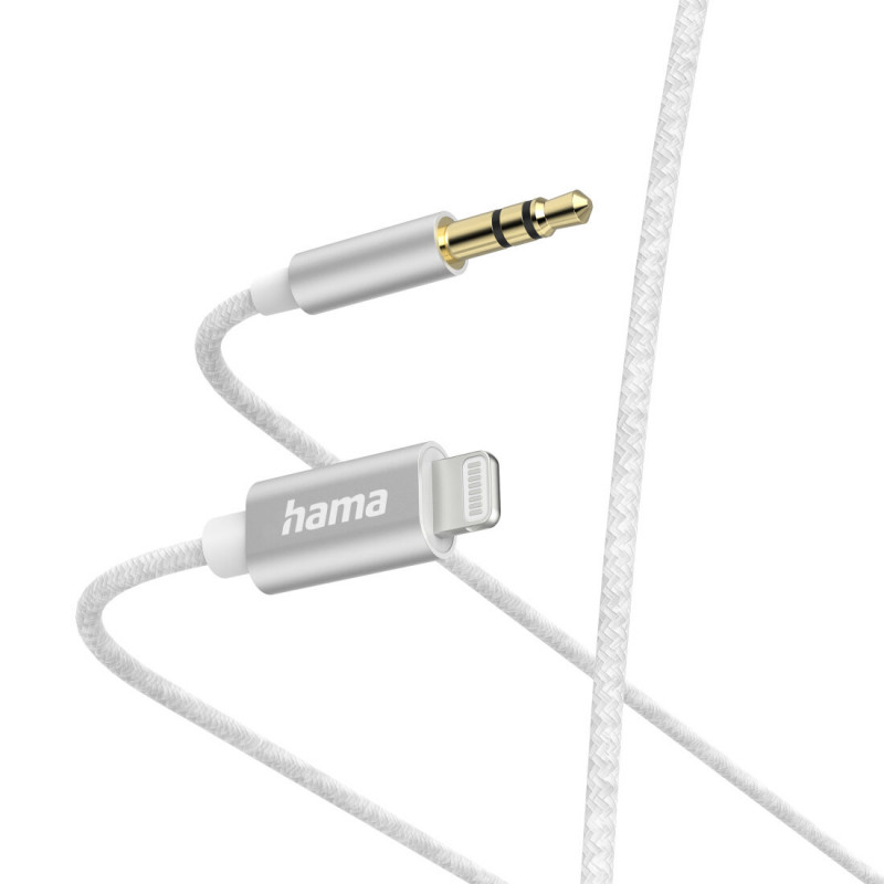 HAMA 00201522 1m White Lightning to 3.5mm Jack Cable