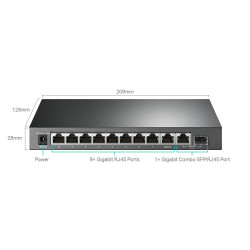 TP-LINK TL-SG1210MPE 10-Port Gigabit Easy Smart Switch with 8-Port PoE+ (123W)