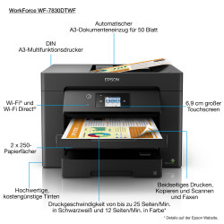Epson Workforce WF-7830DTWF A3 Duplex Wireless All-in-One Inkjet Printer