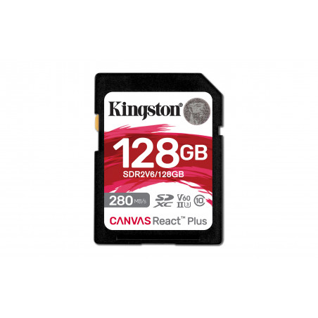 KINGSTON Canvas React Plus V60 128GB UHS-II Memory Card