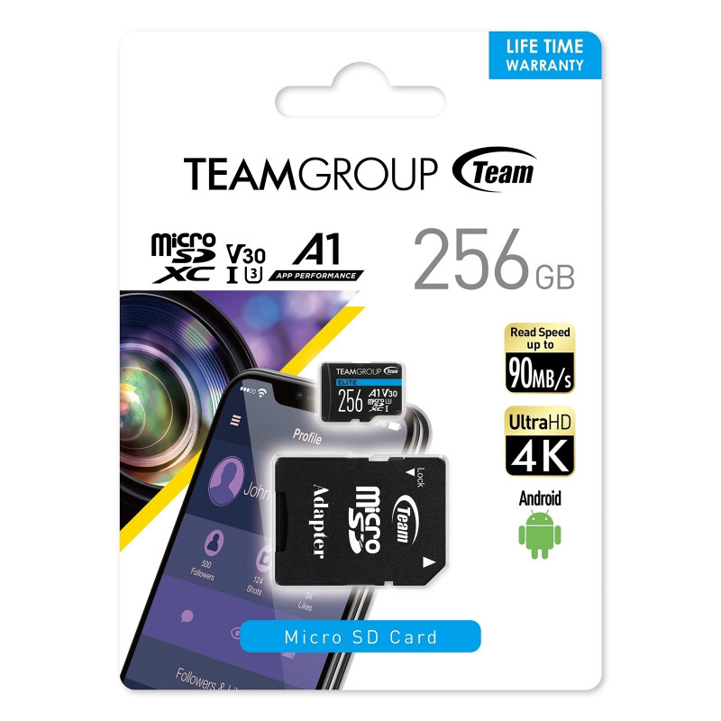 TEAM Elite A1 256GB Micro SDXC UHS-I Card