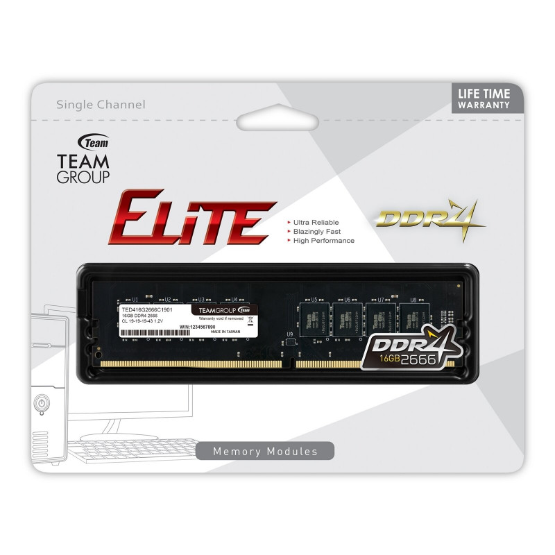 TEAM TED416G2666C1901 16GB DDR4 2666MHz DIMM