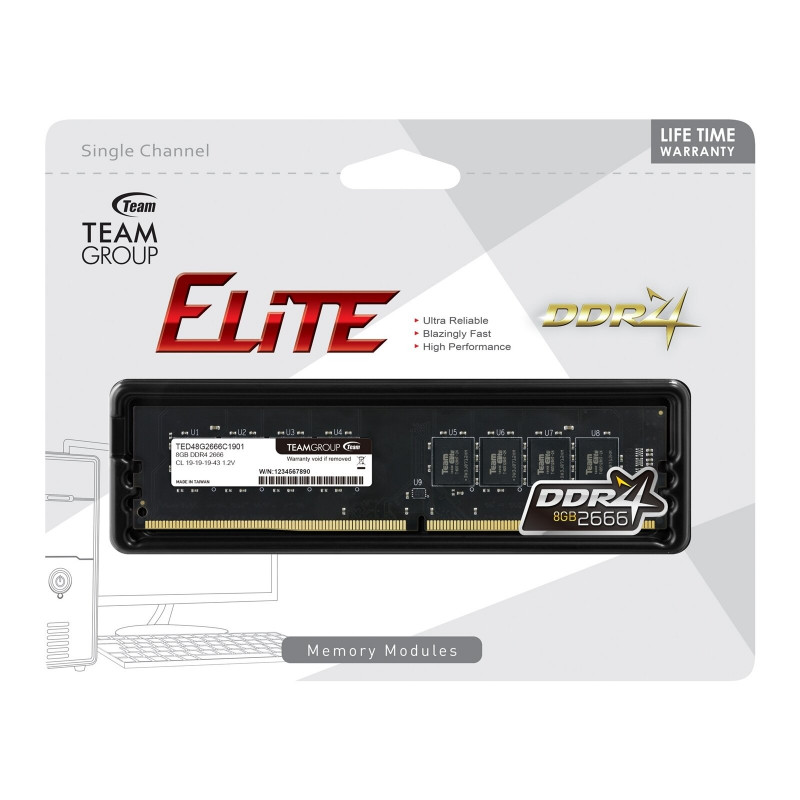 TEAM TED48G2666C1901 8GB DDR4 2666MHz DIMM
