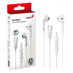 GENIUS HS-M365W USB-C Wired Earbuds with Microphone