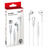 GENIUS HS-M365W USB-C Wired Earbuds with Microphone
