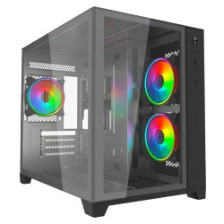 VIDA AKIRA V2 Black Micro-ATX PC Case with Tempered Glass