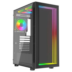 VIDA Apeiron Black ATX Gaming Case with Tempered Glass Side Panel