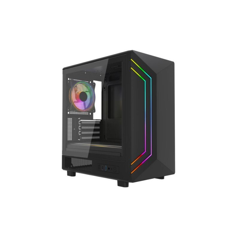 VIDA Apollo M Black Micro-ATX Gaming Case with ARGB Lighting
