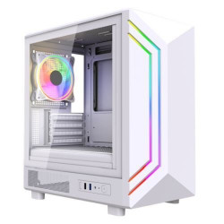 VIDA Apollo M White Micro-ATX PC Case with ARGB Lighting