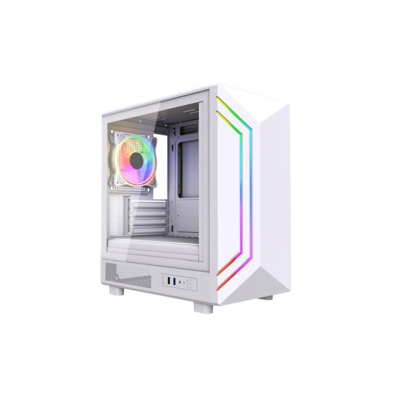 VIDA Apollo M White Micro-ATX PC Case with ARGB Lighting