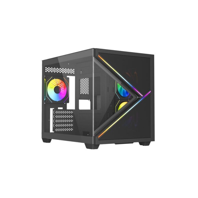 VIDA ARCADE-BLK ARGB Gaming Case with Glass Side Panel & Mesh Front