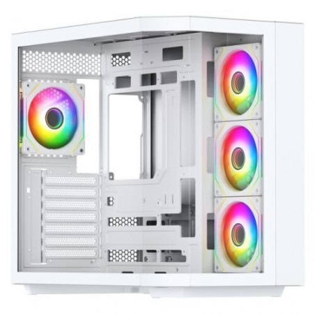 VIDA EDGE White ATX PC Case with 4x ARGB Fans