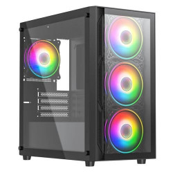 VIDA LUCID Black Micro-ATX PC Case with Glass Side Panel
