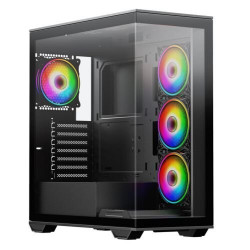 VIDA SOLUS Black ATX Gaming PC Case with Tempered Glass