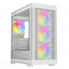 VIDA Zephyr V2 White Micro-ATX PC Case with 4x ARGB Fans