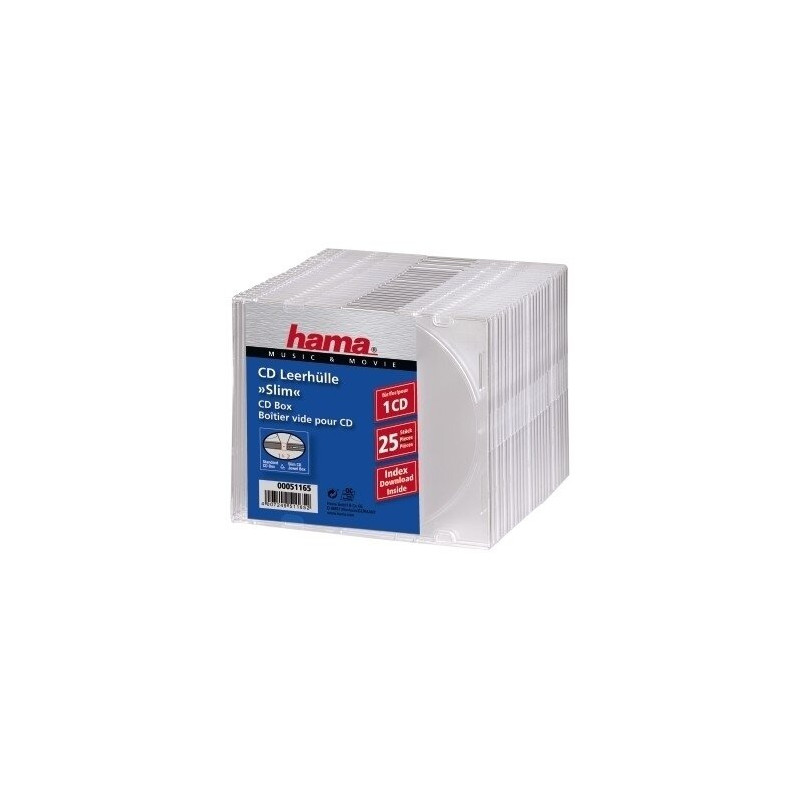 HAMA 00051165 Slim Jewel Cases 25-Pack HAMA 00051165 Slim Jewel Cases 25-Pack
