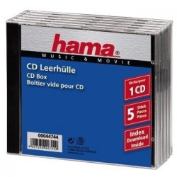 HAMA 00044744 Slim Jewel Cases 5-Pack