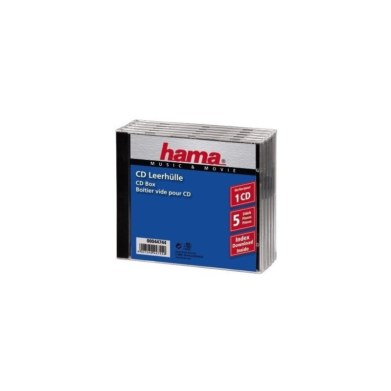 HAMA 00044744 Slim Jewel Cases 5-Pack