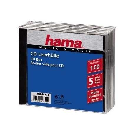 HAMA 00044744 Slim Jewel Cases 5-Pack