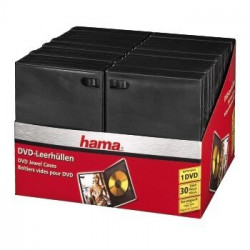 HAMA 00011495 30-Pack Black DVD/Blu-ray Jewel Cases