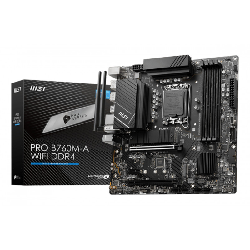 MSI PRO B760M-A WIFI DDR4 Micro-ATX Motherboard