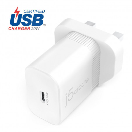 J5CREATE JUP1420-FN 20W USB-C Wall Charger