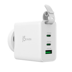 J5CREATE JUP3565CV-N 65W GAN USB-C 3-Port Travel Charger