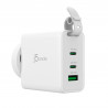 J5CREATE JUP3565CV-N 65W GAN USB-C 3-Port Travel Charger