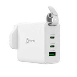 J5CREATE JUP3565CV-N 65W GAN USB-C 3-Port Travel Charger