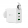 J5CREATE JUP3565CV-N 65W GAN USB-C 3-Port Travel Charger