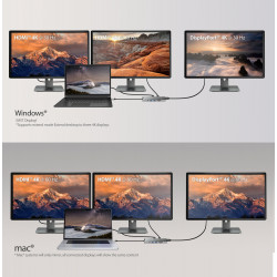 J5CREATE JCD397-N 4K60 USB-C Triple Monitor Docking Station