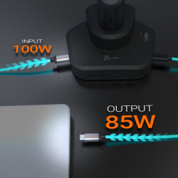 J5CREATE JTSA301-N Ergonomic Monitor Mount with Dock