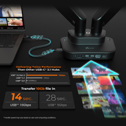 J5CREATE JTSA302-N Ergonomic Dual Monitor Mount with Docking Station