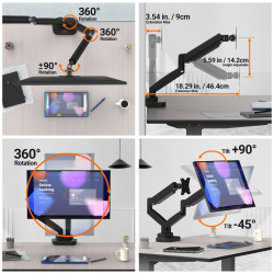 J5CREATE JTSA302-N Ergonomic Dual Monitor Mount with Docking Station