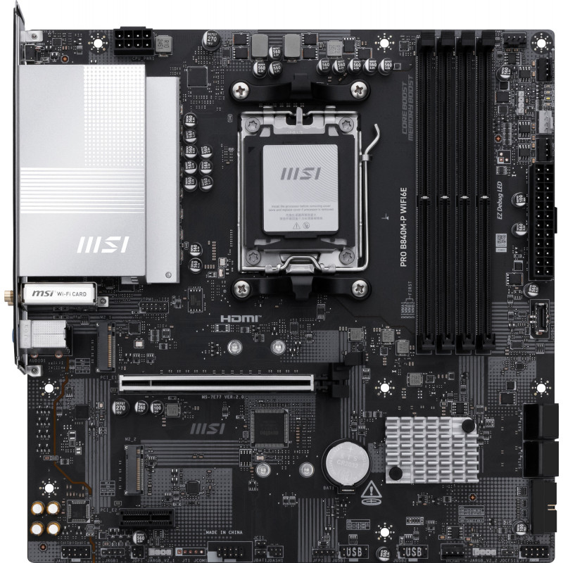 MSI PRO B840M-P WIFI6E Micro-ATX Motherboard