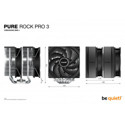 BEQUIET Pure Rock Pro 3 250W TDP CPU Cooler