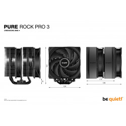BEQUIET Pure Rock Pro 3 250W TDP CPU Cooler