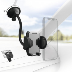 HAMA 00201521 2-in-1 Mobile Phone Holder with Flexible Arm and 360° Rotation
