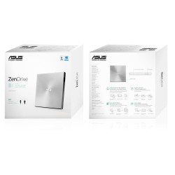 ASUS ZenDrive U9M External Slimline DVD Writer, USB-A/USB-C, 8x
